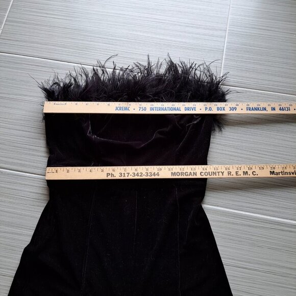 Flying Tomato Velvet Wide Leg Sleeveless Romper Feathers Black Size Large Fairy - Picture 3 of 9